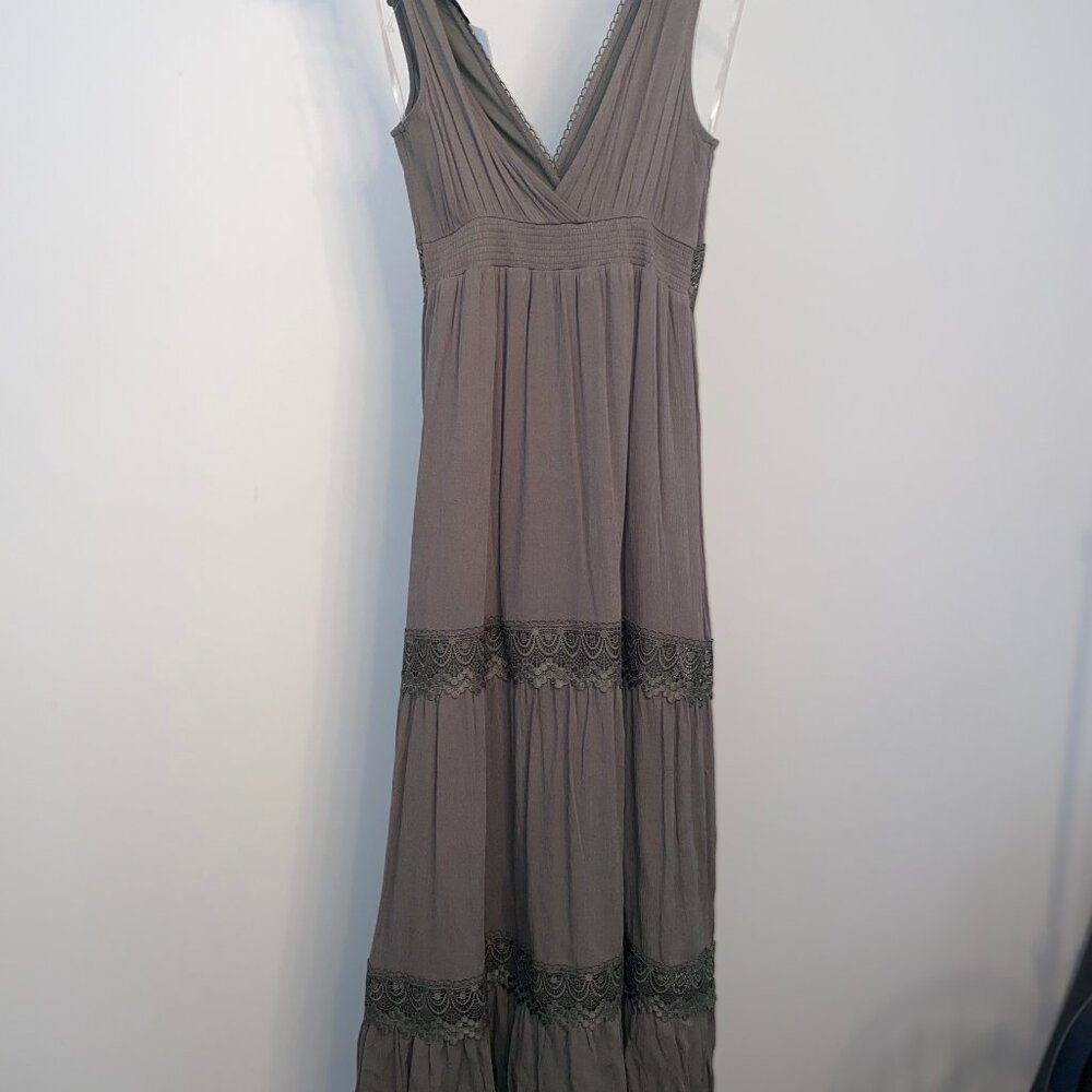 Linen Summer  V -Neck Dress
